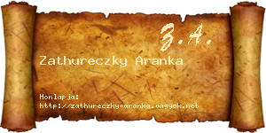 Zathureczky Aranka névjegykártya