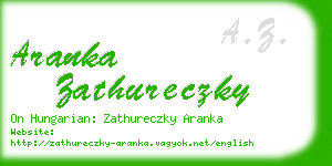 aranka zathureczky business card
